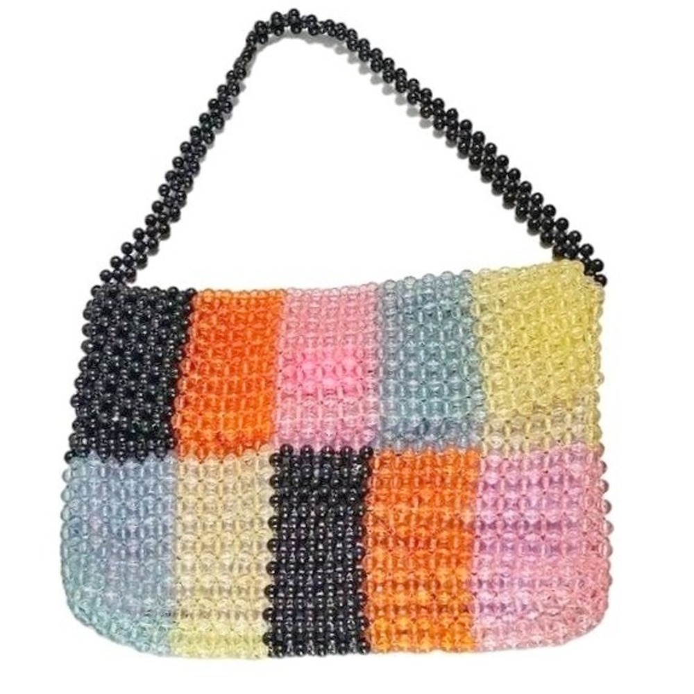 Wild Fable Beaded Handbag Mid‎ Size Rectangular color block Rainbow NWT